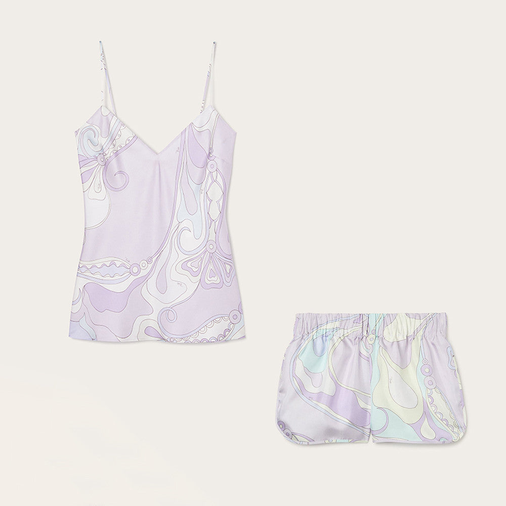 PUCCI Orchidee Print Silk Top Short #377714