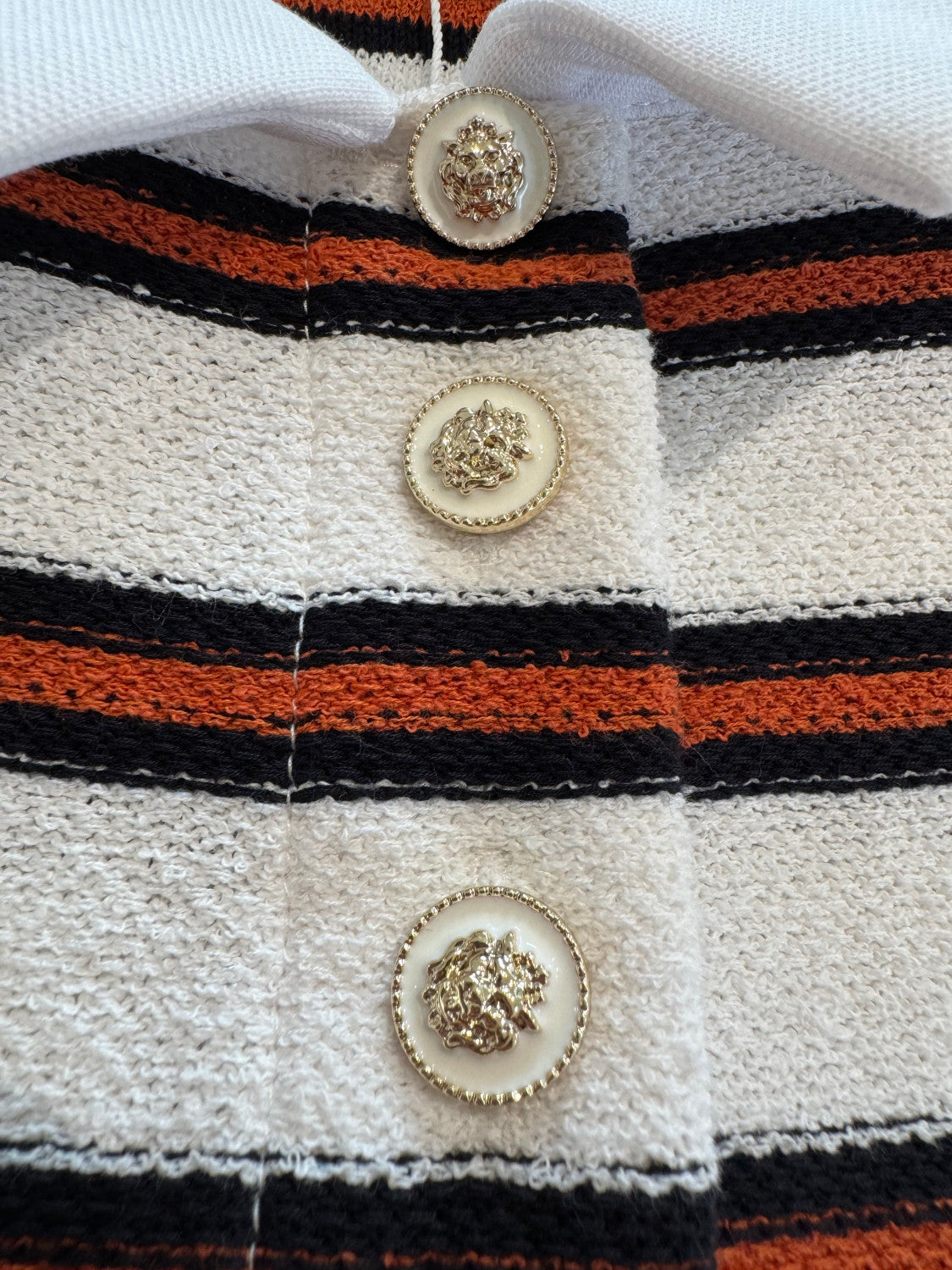 Chanel Pullover Cotton White Navy Blue Brown #335730