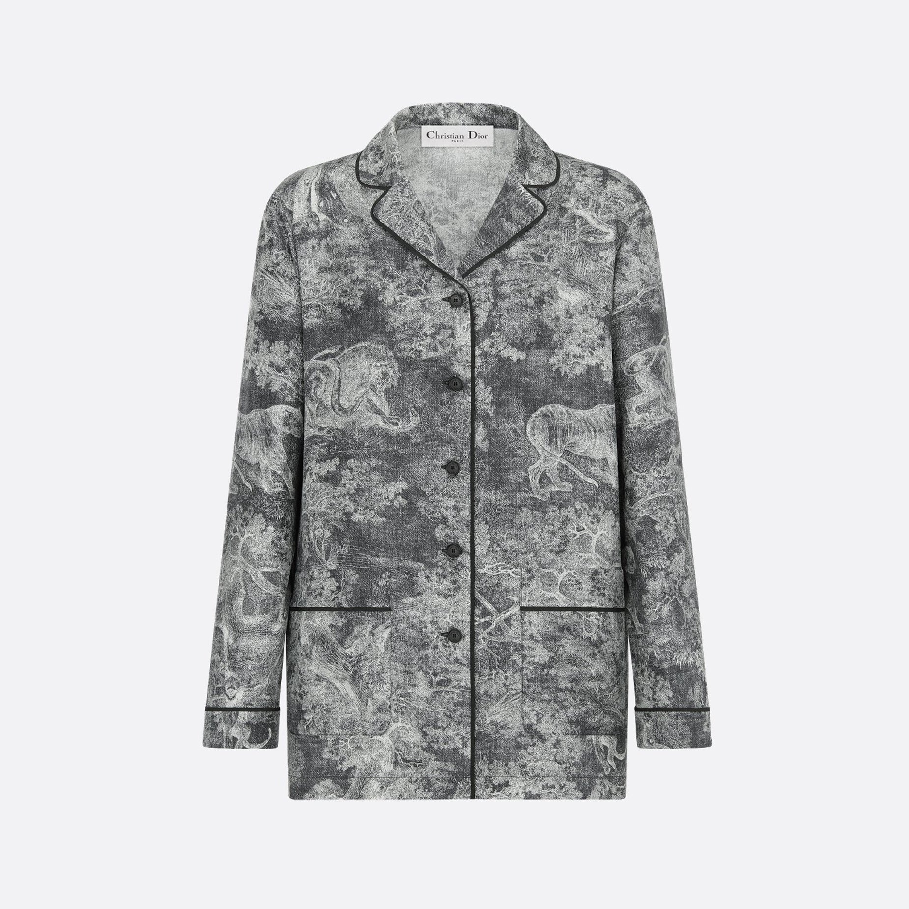 Dior Women's Spring/Summer/Fall Dioriviera Printed Loose Collar Long Sleeve Shirt Silk Elastic Waist Casual Straight Leg Pants Homewear Ngvp #2269