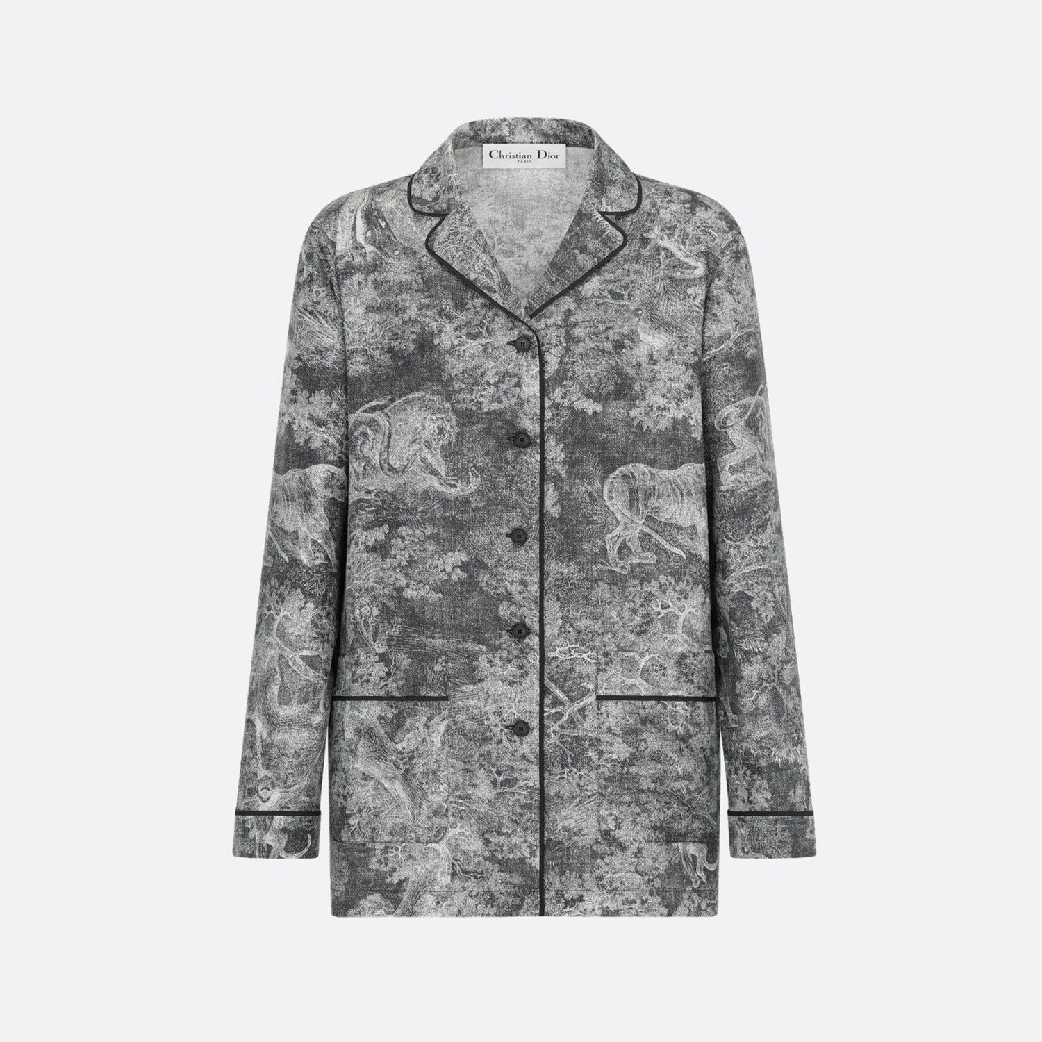 Dior Women's Spring/Summer/Fall Dioriviera Printed Loose Collar Long Sleeve Shirt Silk Elastic Waist Casual Straight Leg Pants Homewear Ngvp #2269