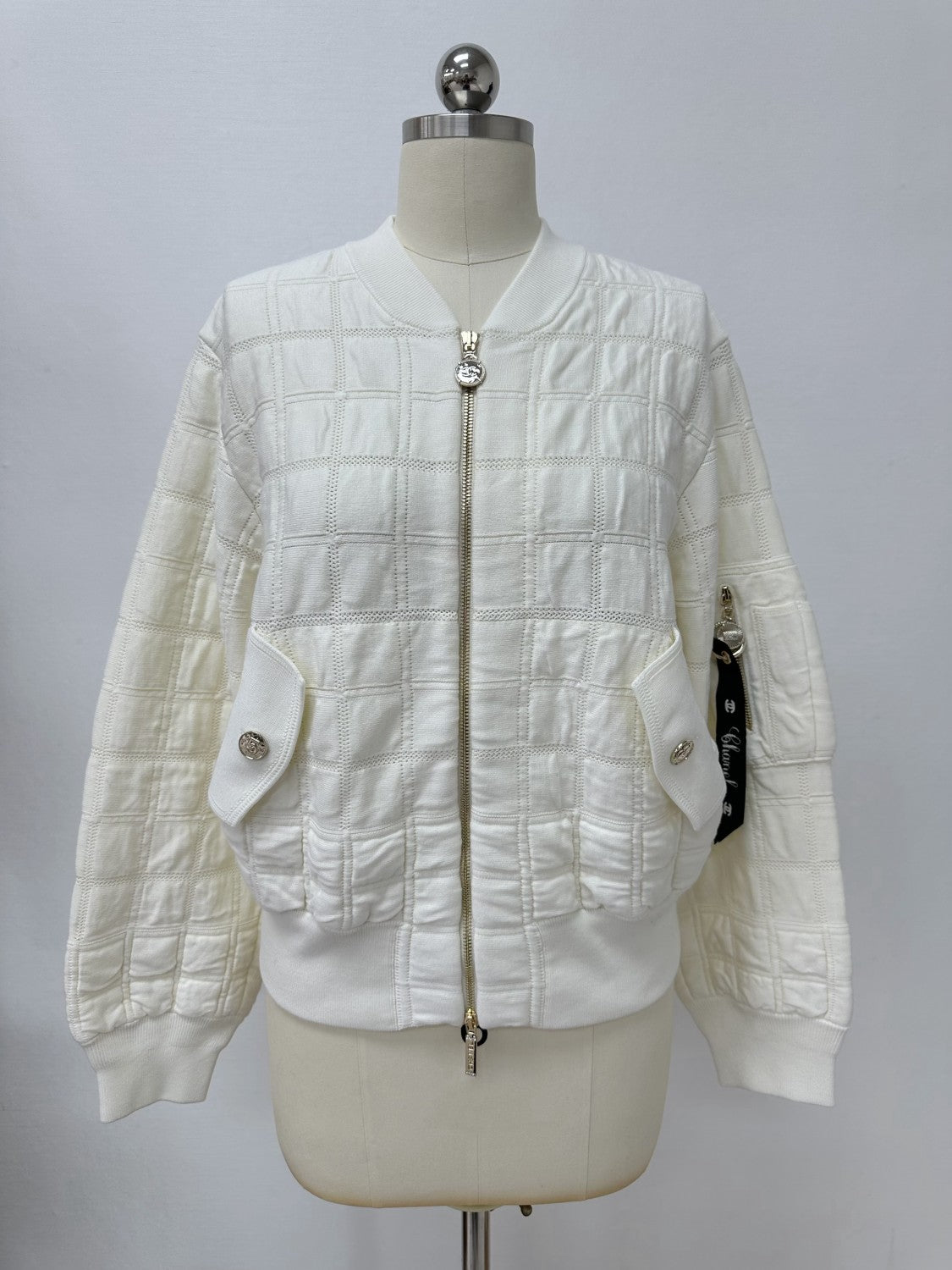 Chanel Women's Waist-Defining Zipper Long-Sleeve Jacket Checkered Solid-Color Fall/Winter Coat Ngvp #331924