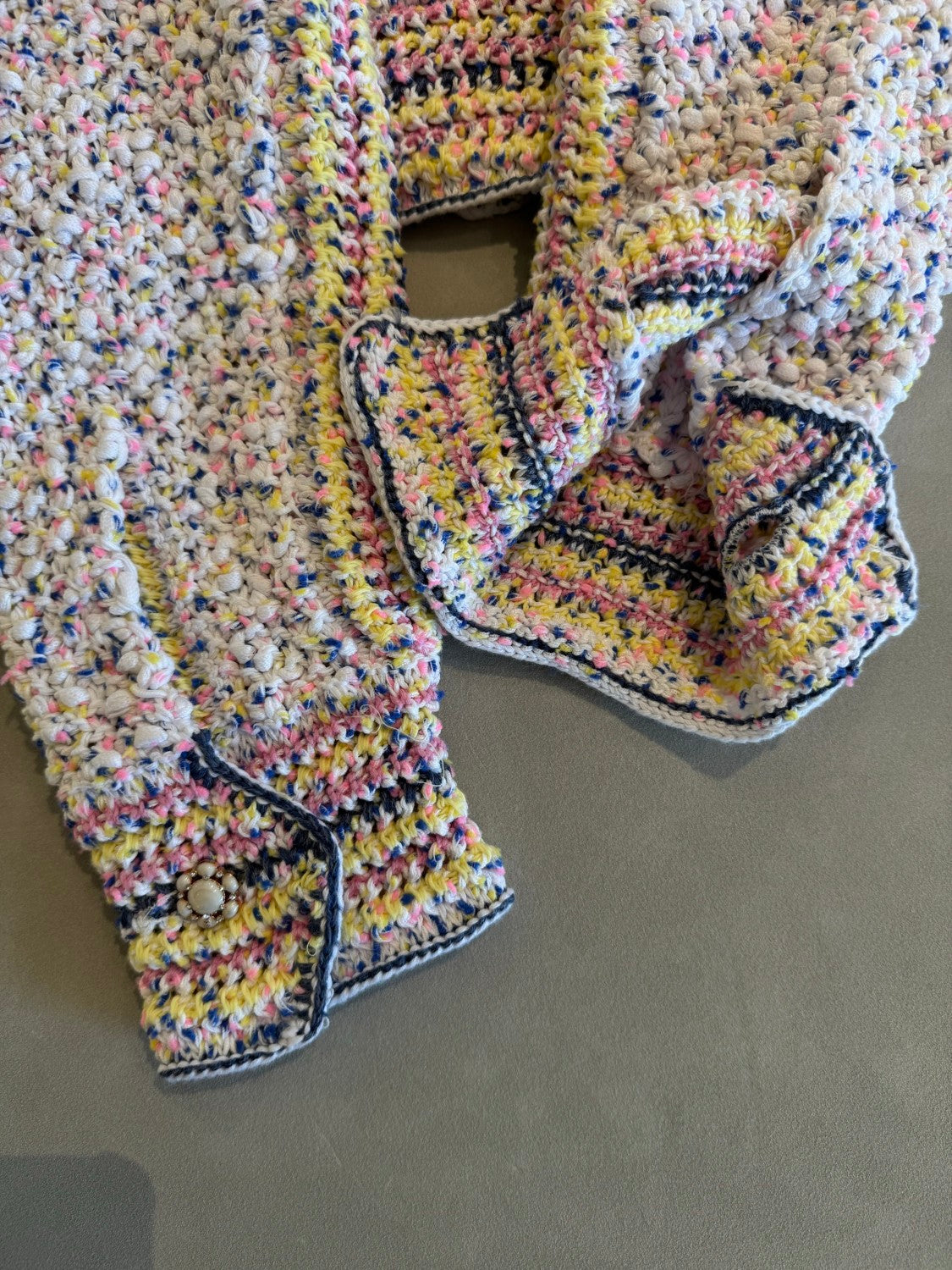Chanel Women's Waist-Defining Single-Breasted Colorful Knit Cotton Long-Sleeve Cardigan Jacket Ngvp #2374
