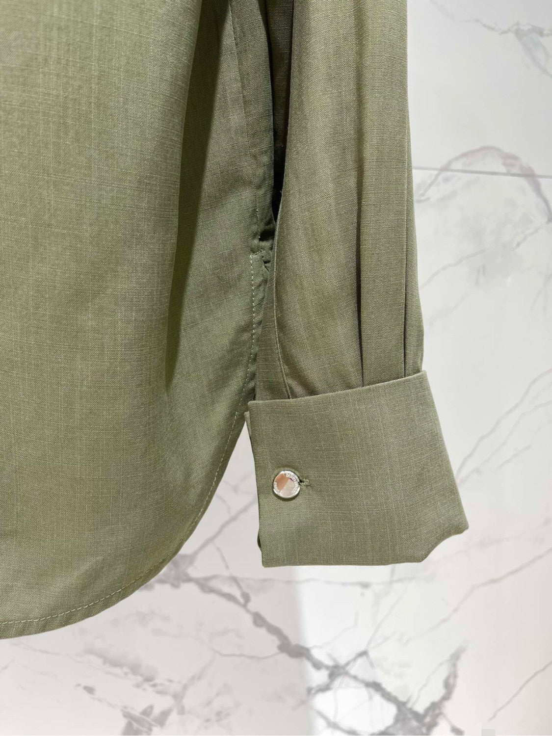 Saint Laurent Women's Lapel Embroidered Pocket Logo Shirt #333271