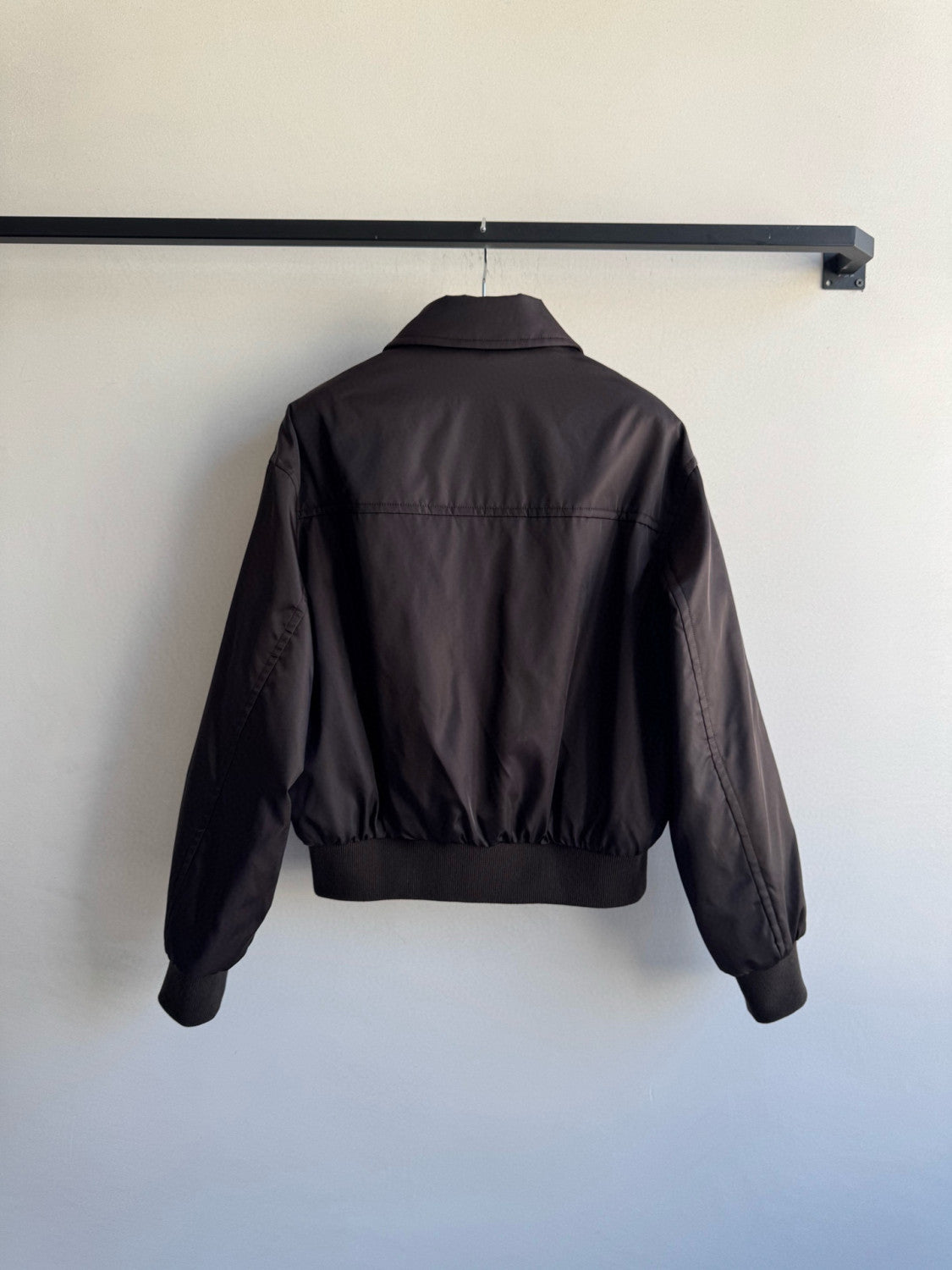 Prada Men's And Women's Spring/Fall Fashion Casual Solid Color Zipper Pocket Collared Long Sleeve Jacket #78485