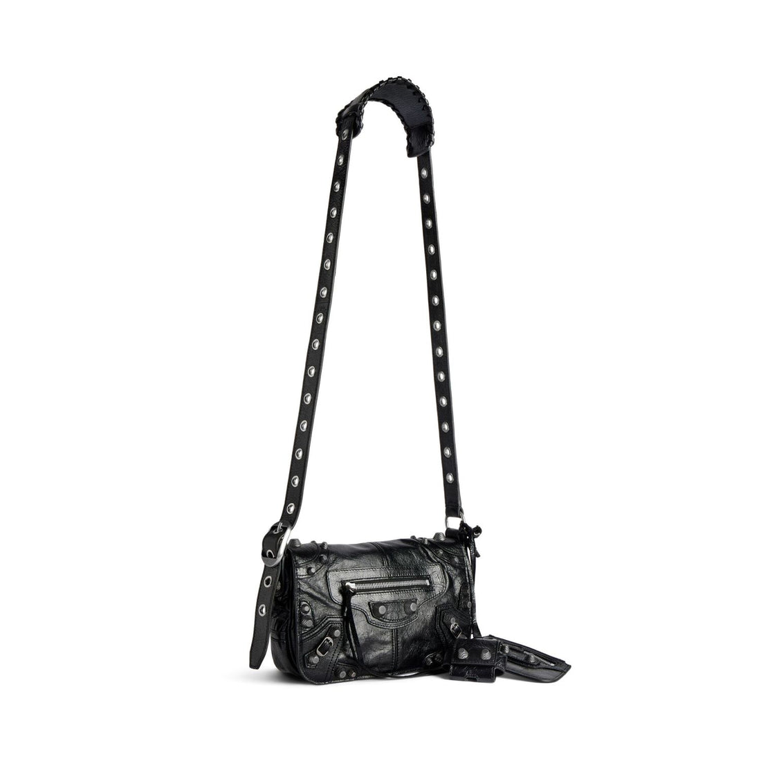 Balenciaga Le Cagole  Men's And Women's Fashion Casual Solid-Color Fine-Grain Lambskin Flap Bag with Adjustable Shoulder Strap Motorcycle Bag Crossbody Bag Bags #78492