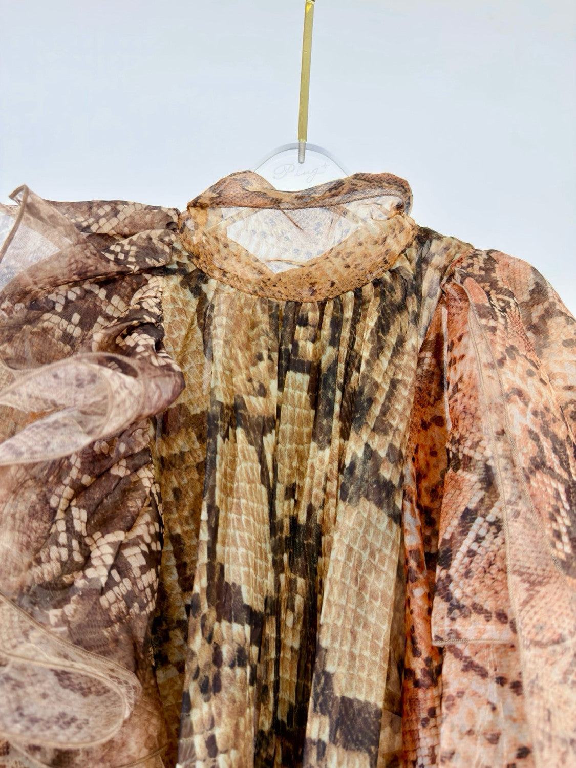 Zimmermann Women's Memento Billow Dress Spliced Snake #333479