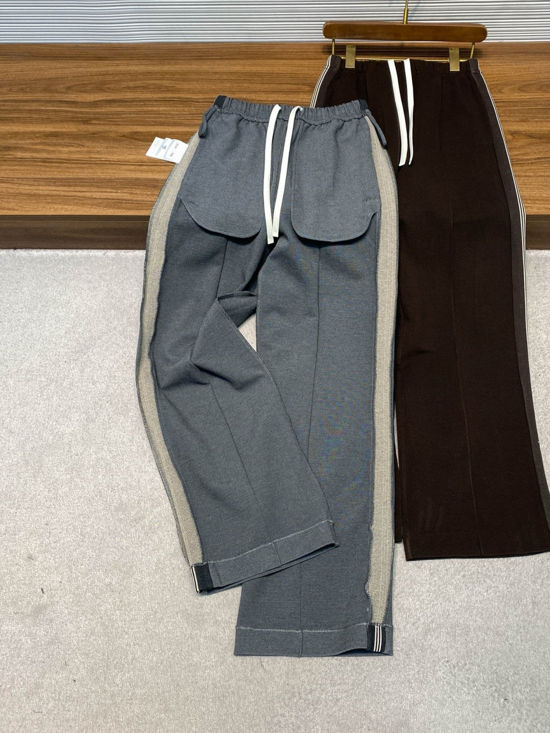 MiuMiu Blue grey Velour Blouson Zipper Jacket Navy Jersey Pants   #335444
