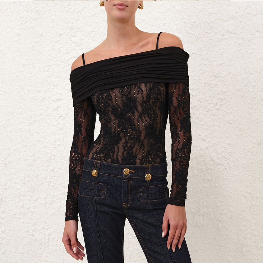 Zimmermann Rebellion Draped Bodysuit #337254