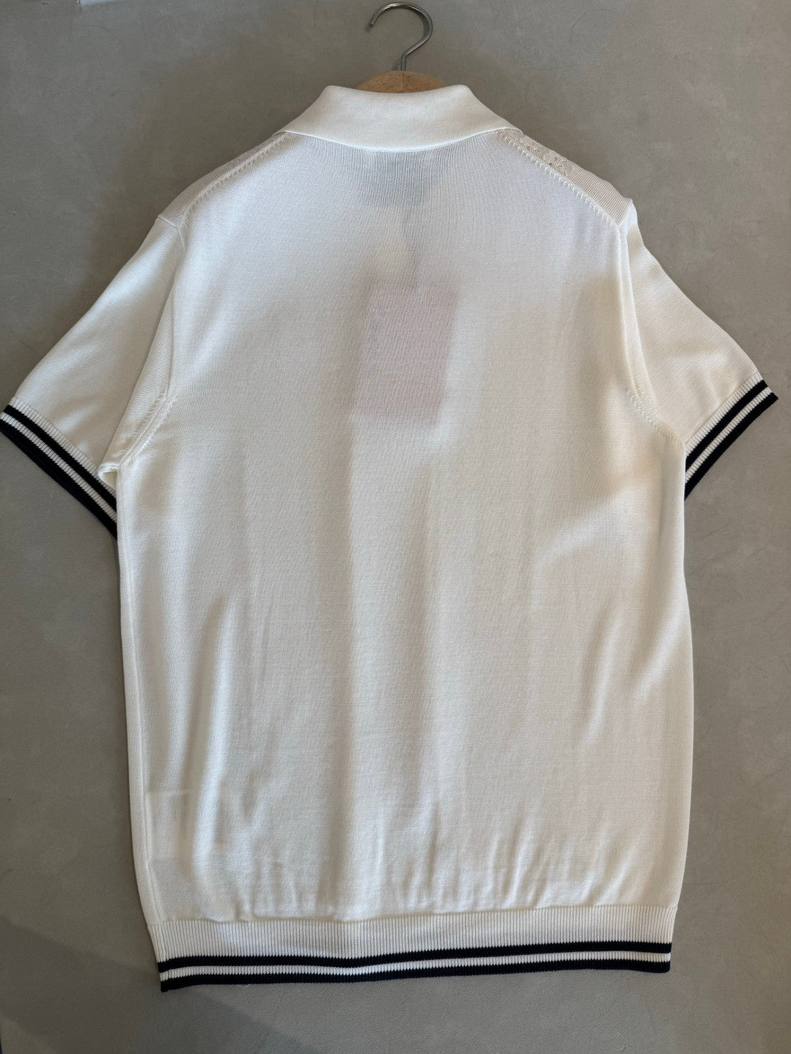 MiuMiu Fw25 Contrast Color Hollow Pullover Polo Shirt #334131