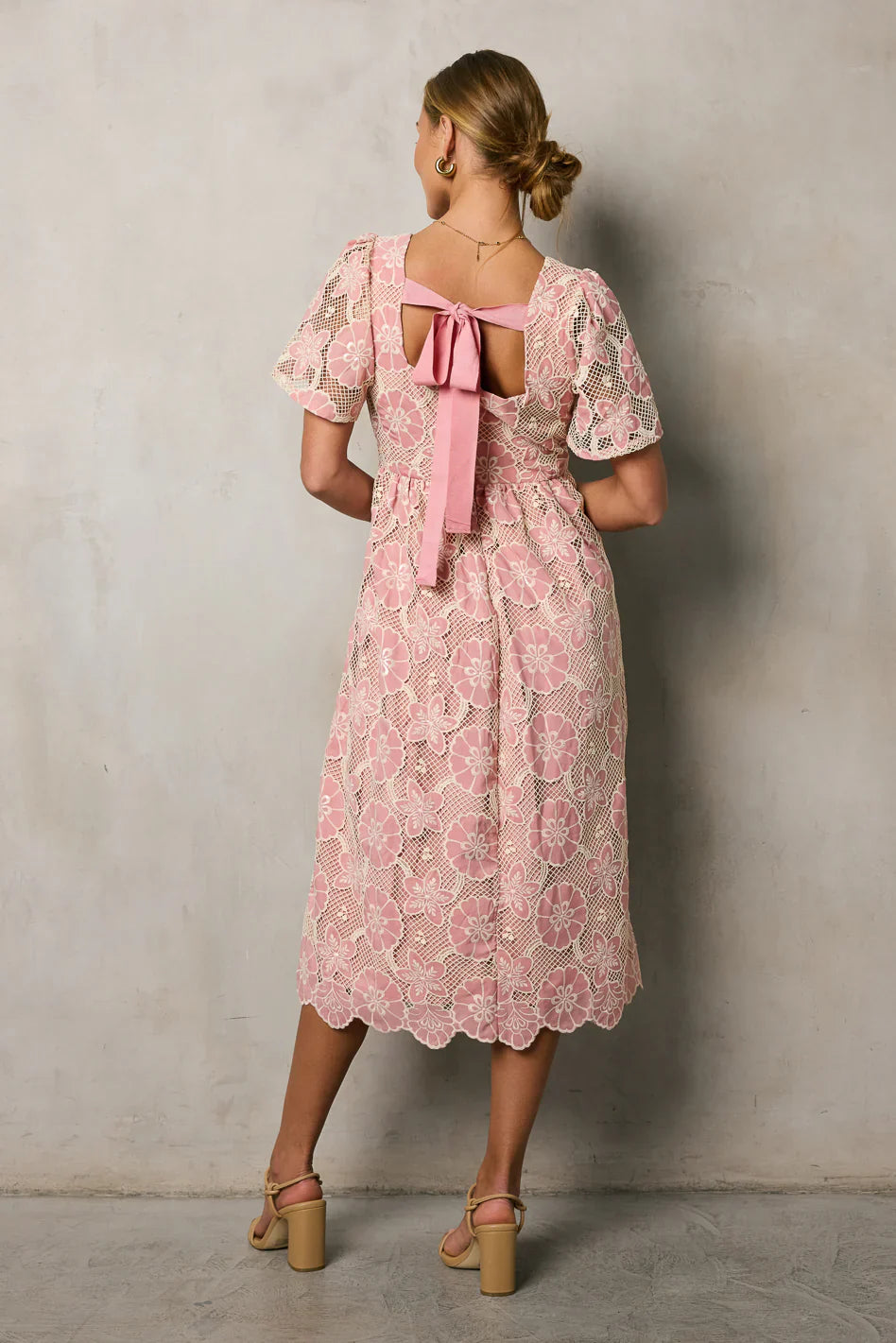 Mica Embroidered Midi Dress