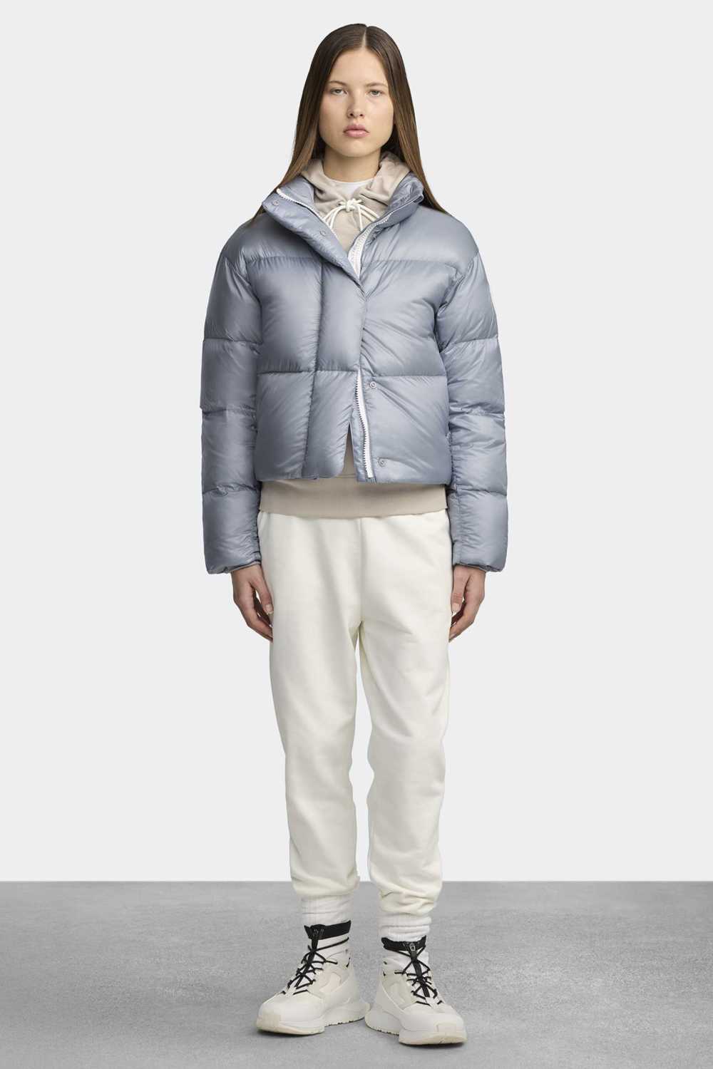Canada Goose Cypress Cropped Puffer White Label Stand Collar Long Sleeve Glossy Windproof Waterproof Casual Lightweight Short Down Jacket #332228