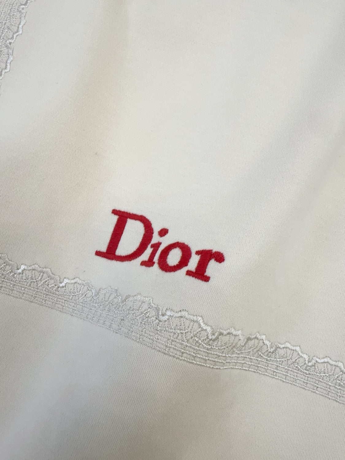 DIOR Book Cover Oversized Cropped T-Shirt Beige and Red Cotton Jersey #375762