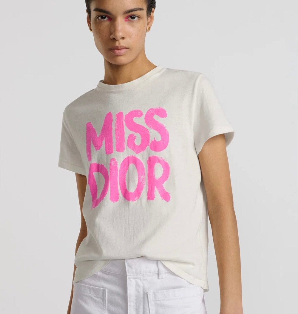 Dior Women's Summer Casual Fashion Crew Neck Pullover Cotton Knit T-Shirt #78785
