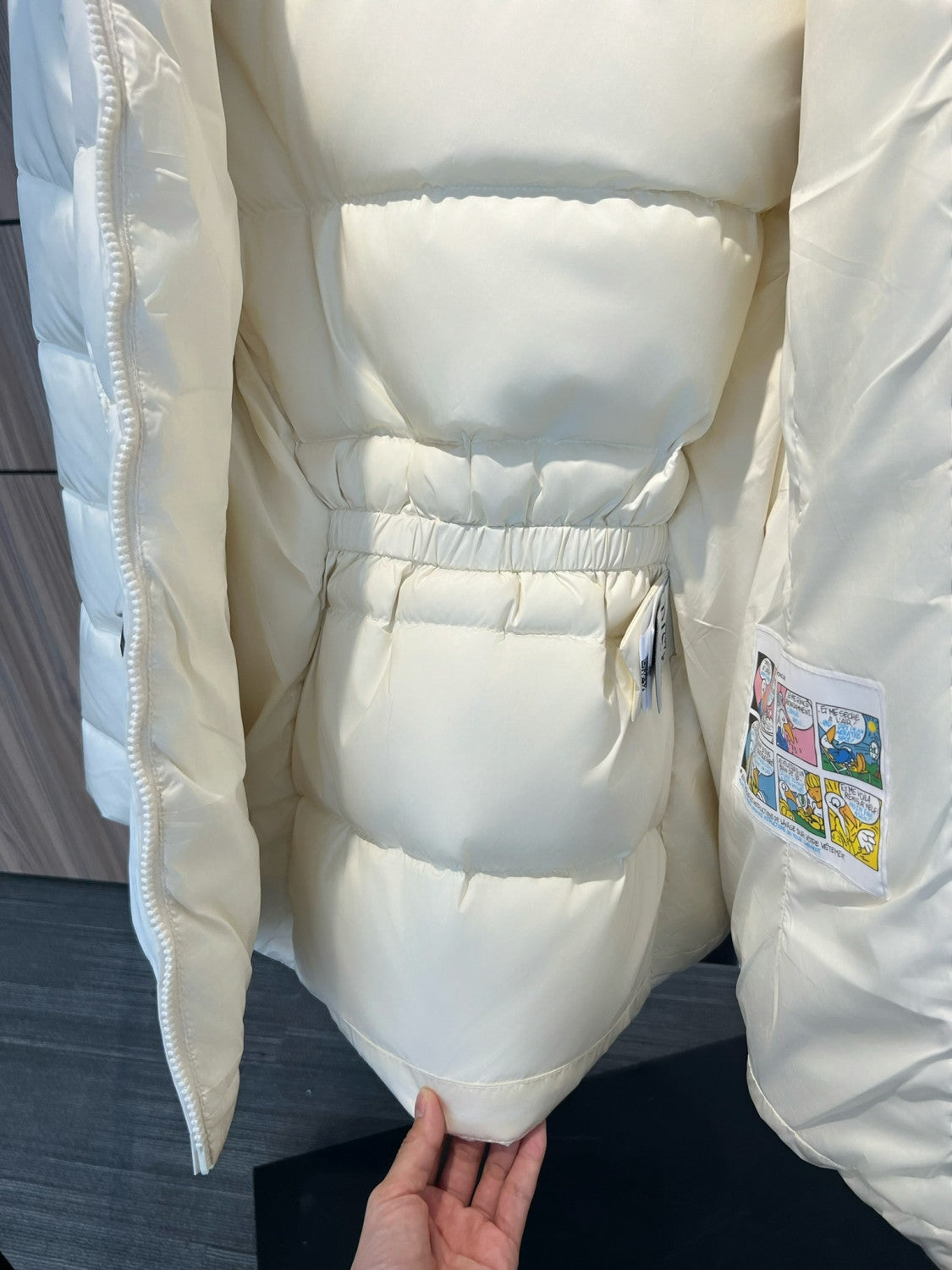 Moncler Ivory Avoce Women's Hooded Short Down Jacket Coat #332707
