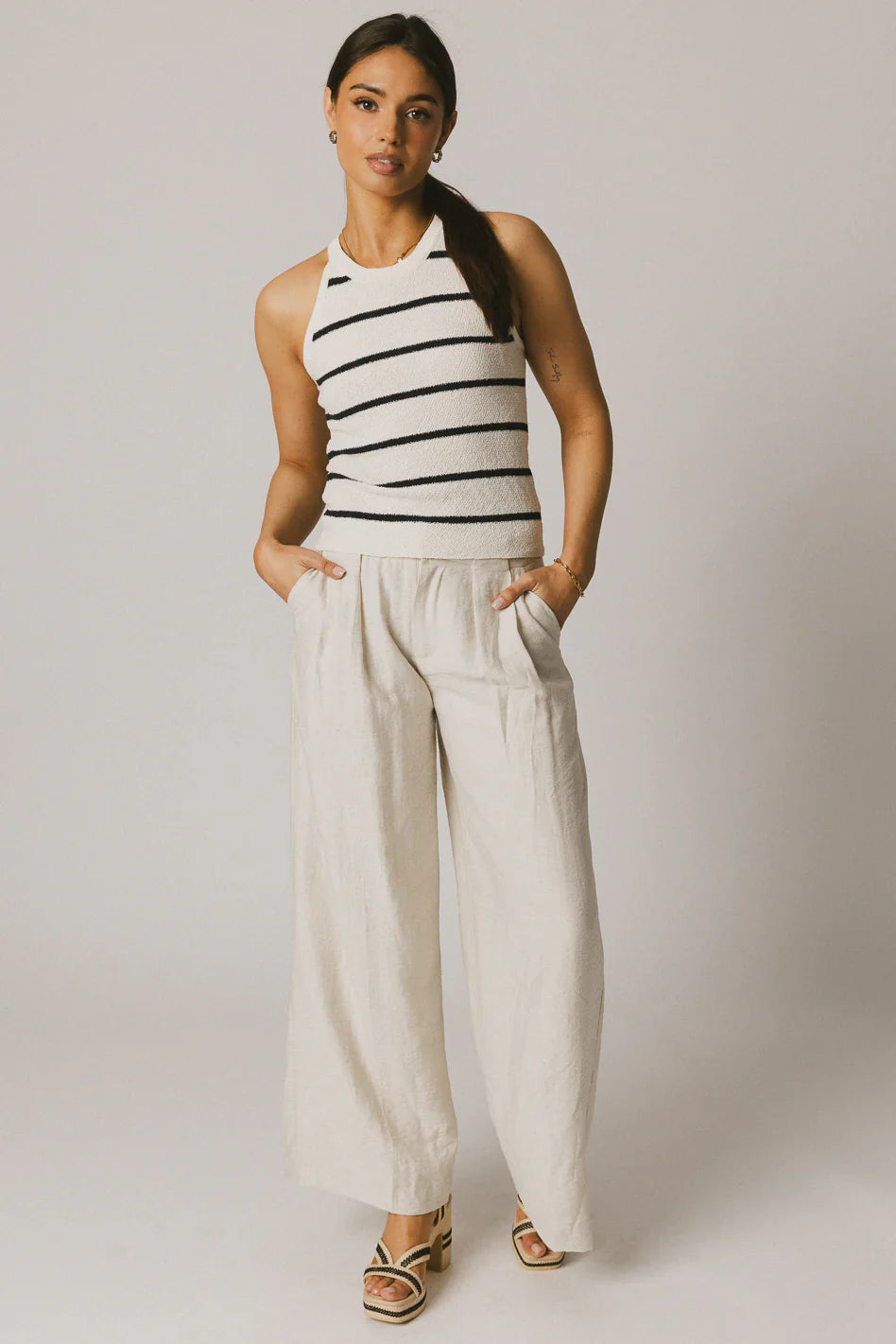 Kamari Striped Tank Top in Navy