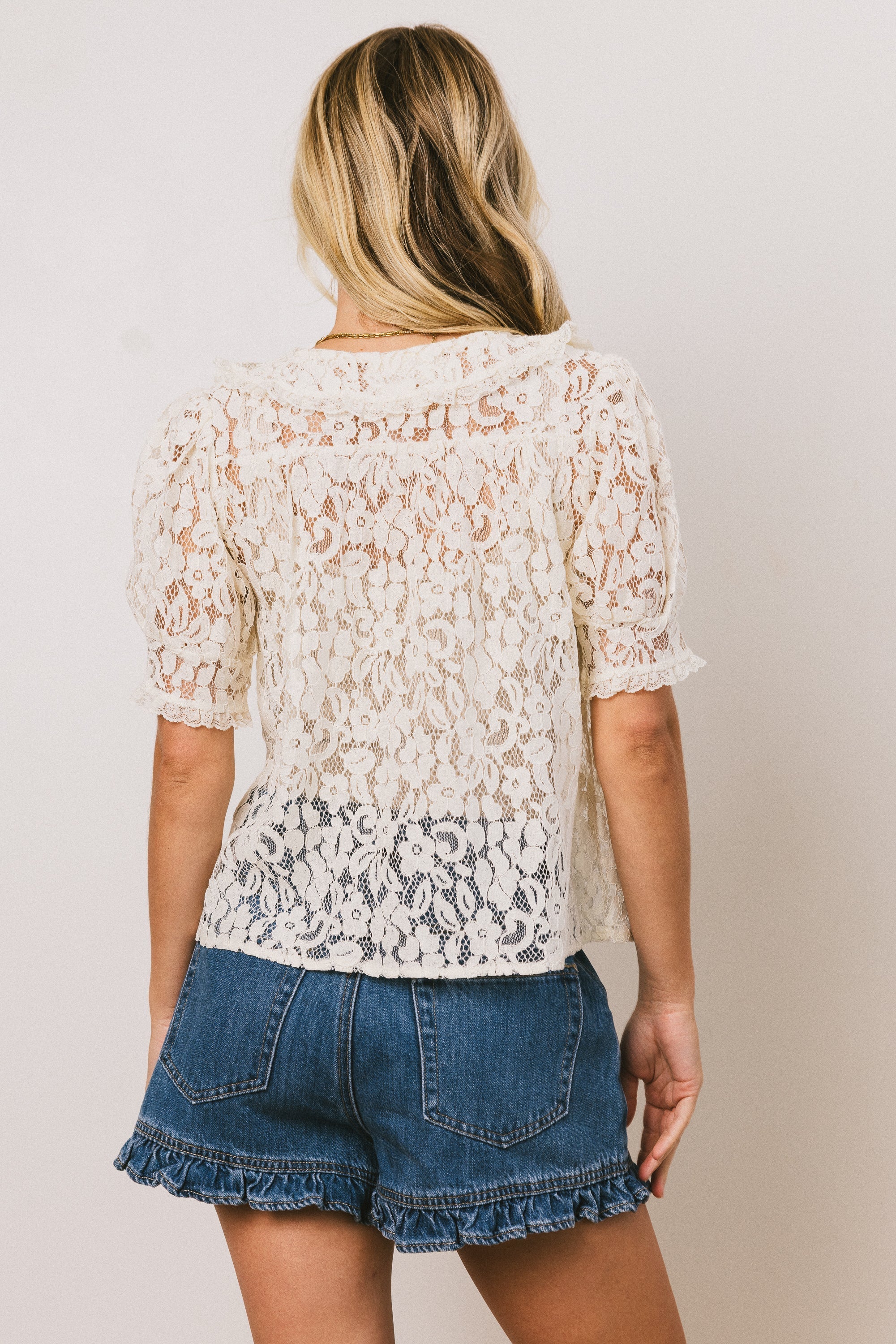 Mari Lace Blouse in Cream