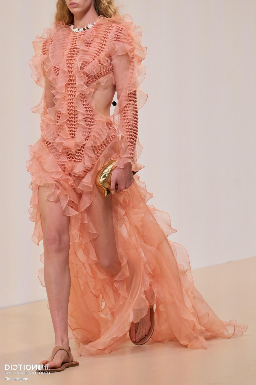 Zimmermann Women's Spring/Summer Fashion Casual Solid Color Knit Long Sleeve Dress Long Dress #78889