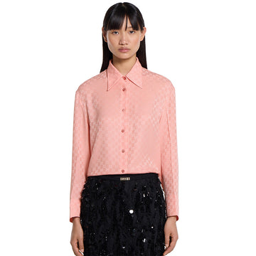Gucci GG Silk Jacquard Shirt Pink #333632
