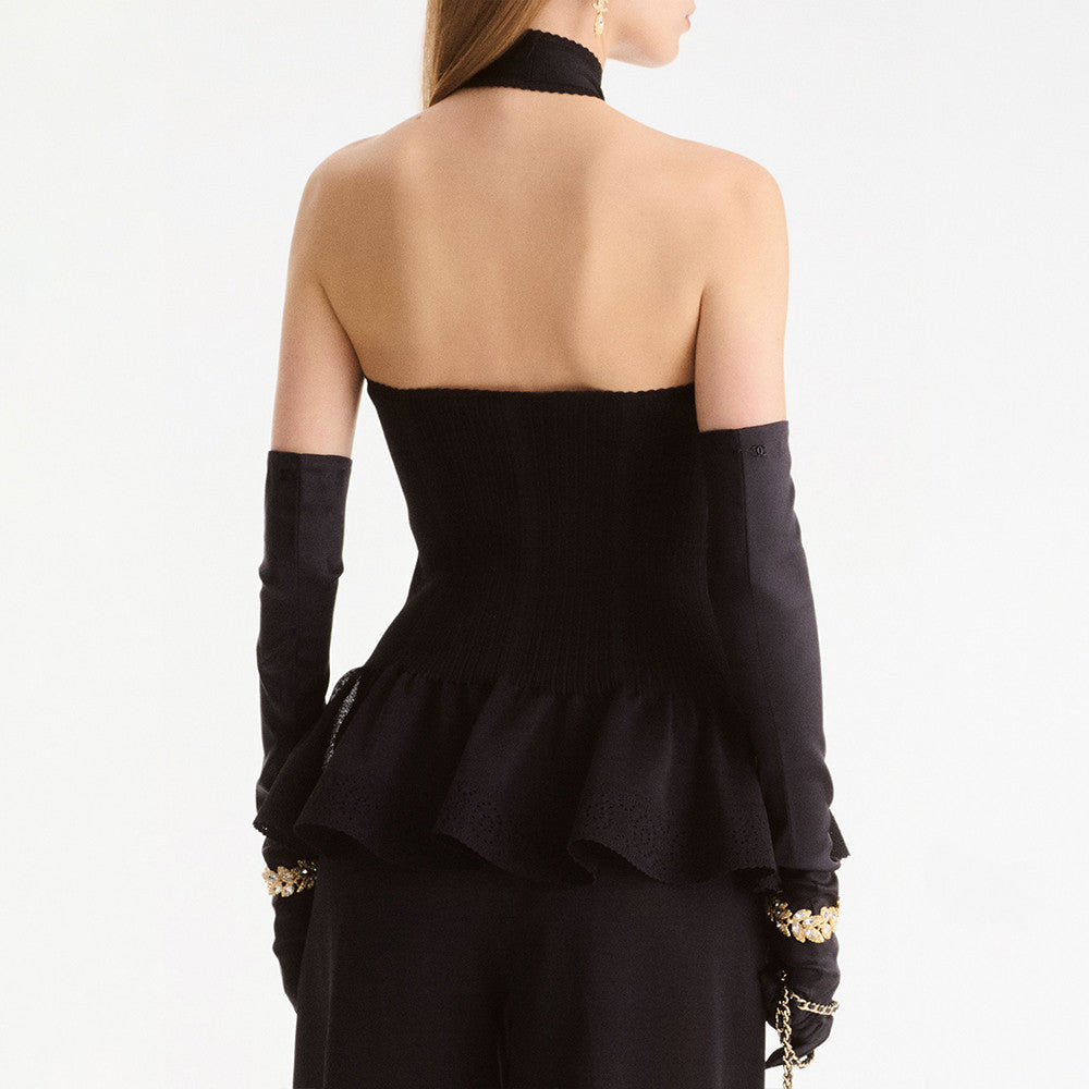 Chanel Top Silk Black White #335459