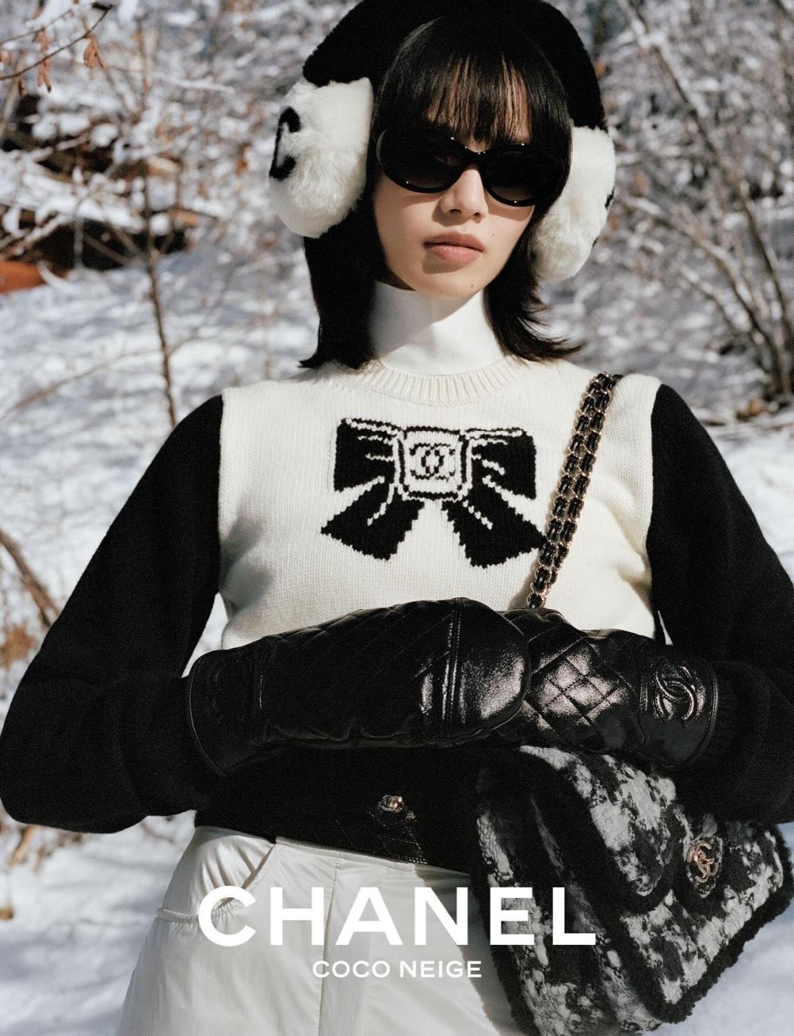Chanel Pullover Wool Cashmere Ecru Black #334393
