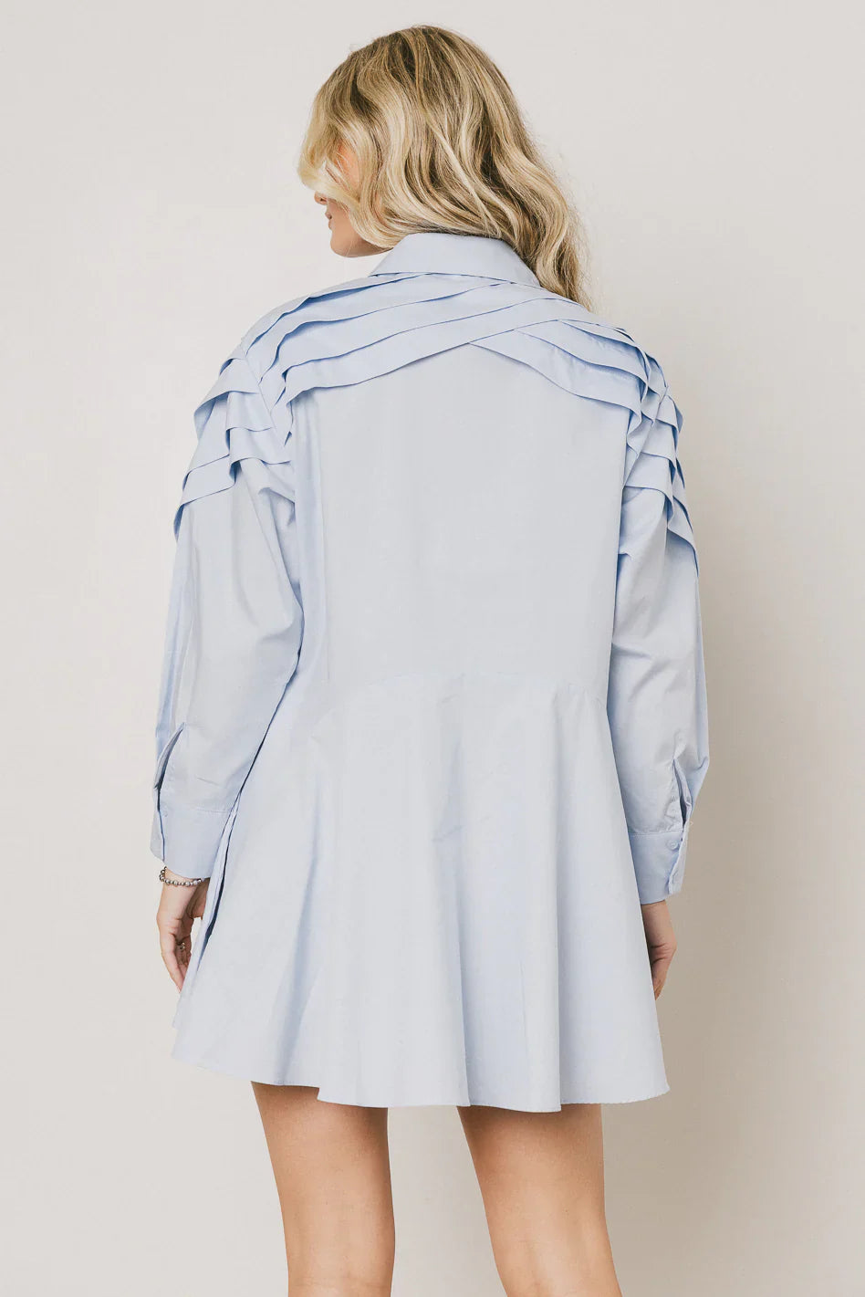 Juliet Collared Mini Dress in Blue