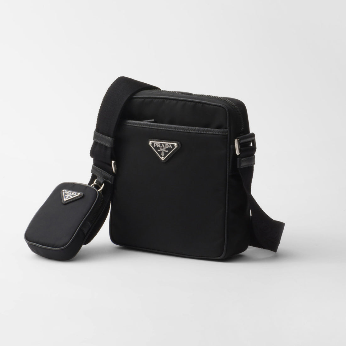 Prada Re-Nylon And Saffiano Men's And Women's Solid Color Fashion Casual Logo Triangle Emblem Minimalist Stylish Nylon Crossbody Bag Shoulder Bag Bags #79176