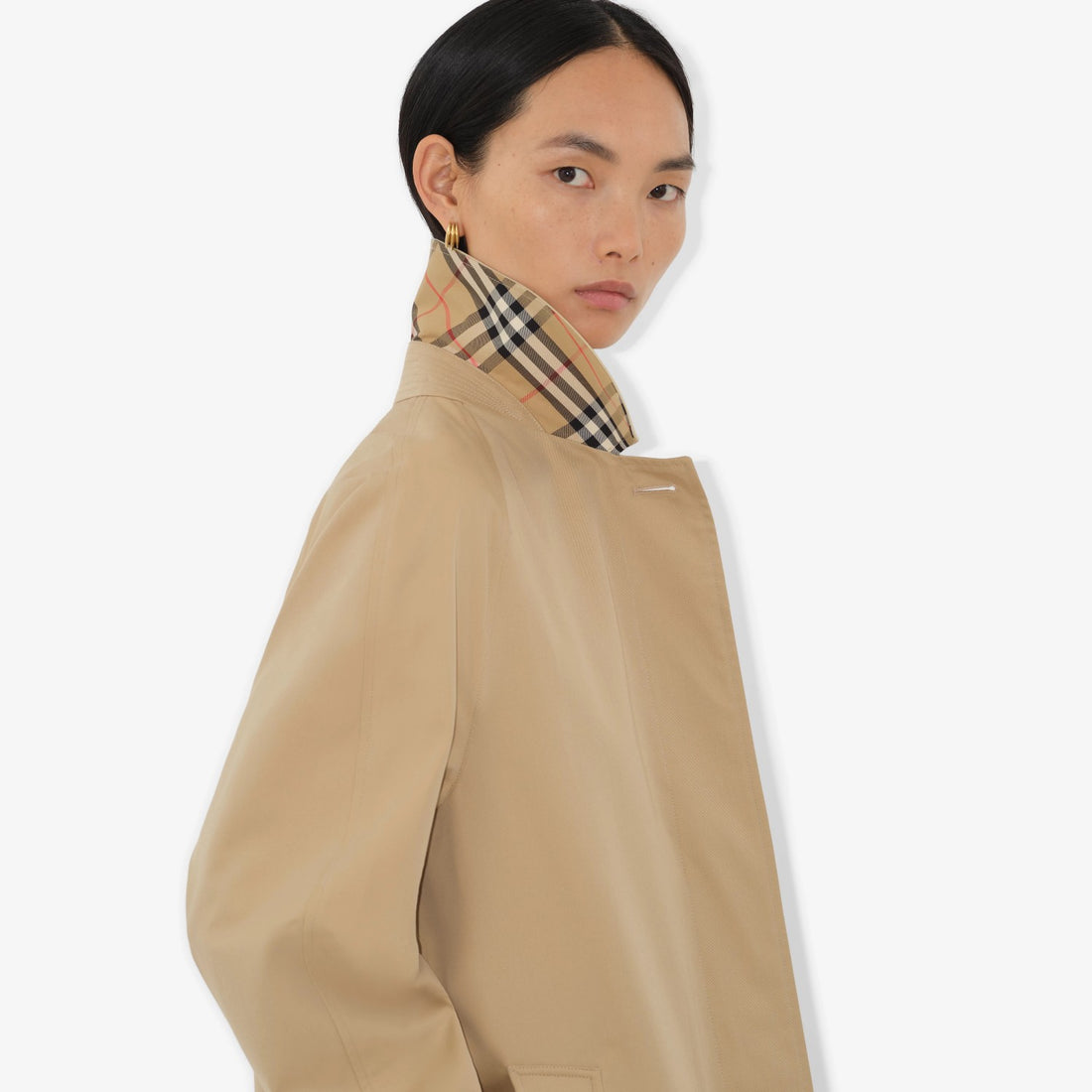 Burberry Men's And Women's Spring/fall Fashion Casual Collared Solid Color Mid Length Coat Trench Jacket #79368