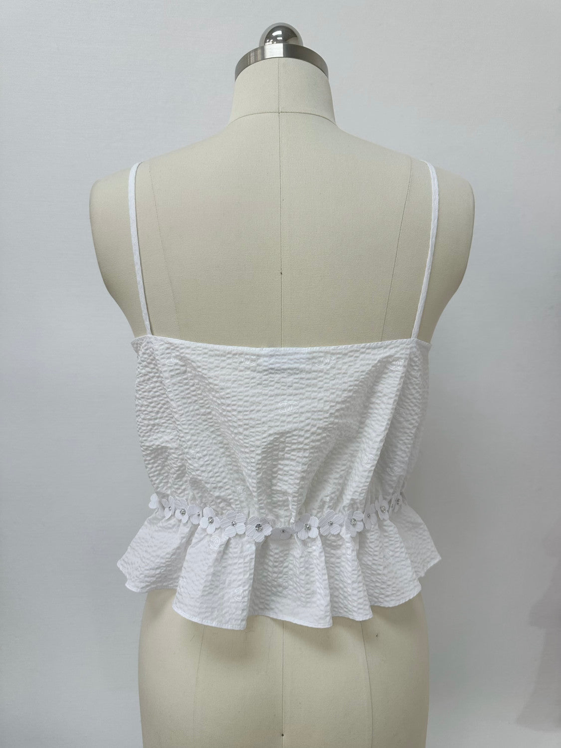 Chanel Top Embroidered Cotton White #375690