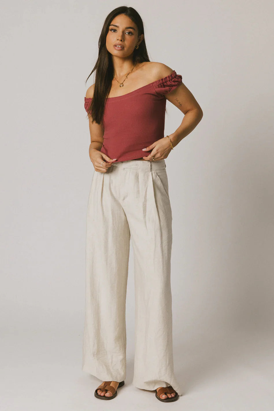 Ace Ribbed Top in Berry