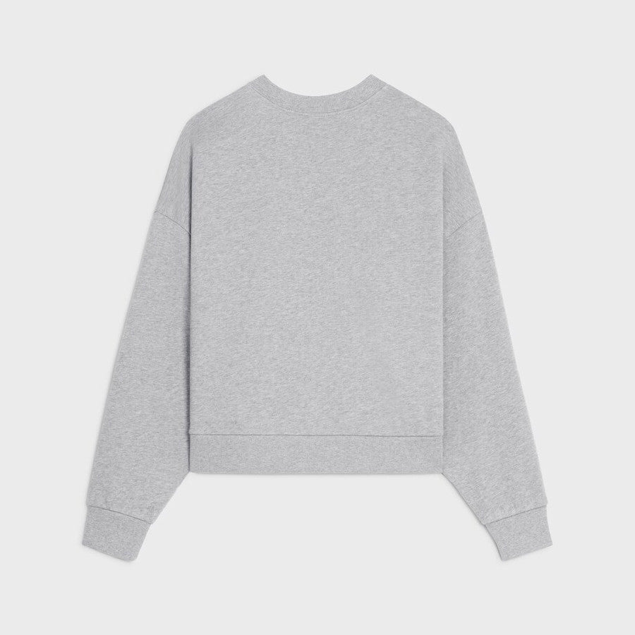 Celine Women's Fall/winter Fashion Casual Oversized Solid Color Crewneck Badge Print Cotton Fleece Long-sleeve Sweatshirt #78458