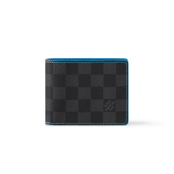 Louis Vuitton Slender Men's Black Checkerboard Printed Canvas Cowhide Card Case Wallet Bag #75932