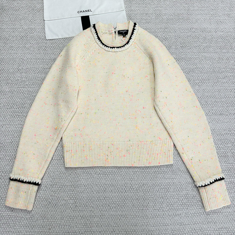 Chanel Top-Qualitu Version Knitted Collared Wool Sweater#375487