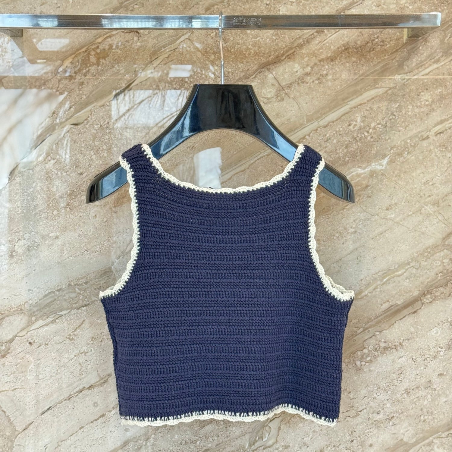 Celine Women's Summer Fashion Casual Square Neck Sleeveless Handmade Crochet Vest #79293