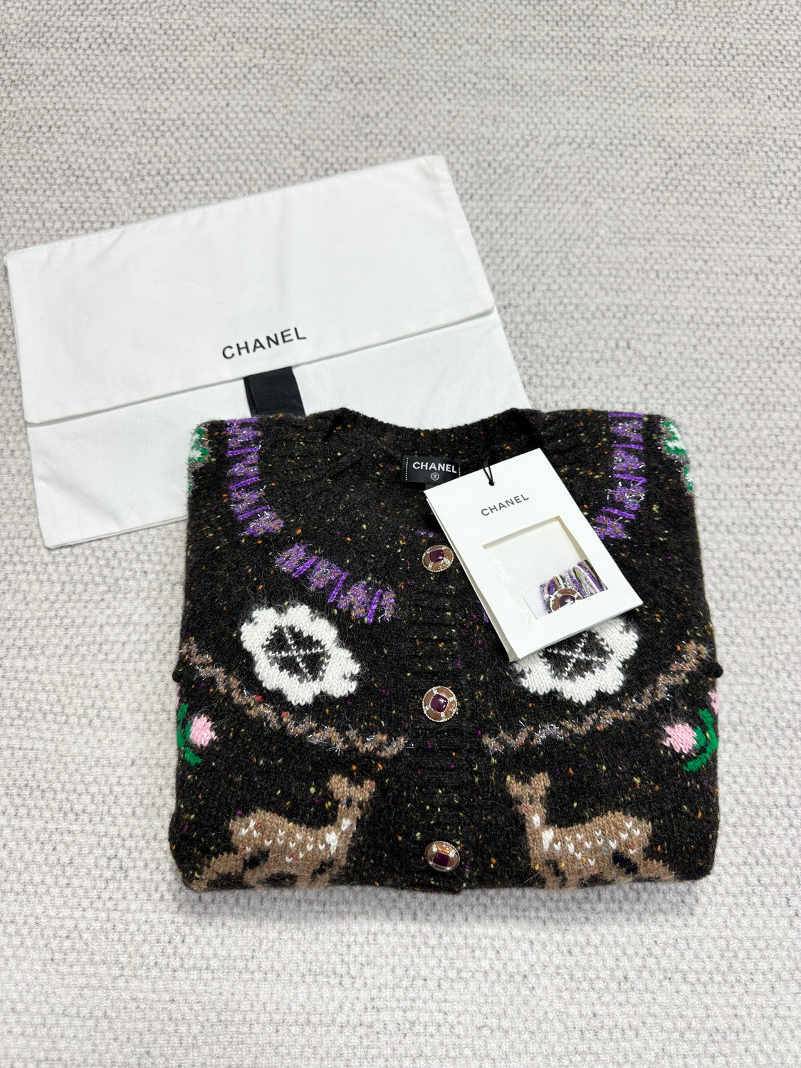 Chanel Cashmere Cardigan Brown #334446