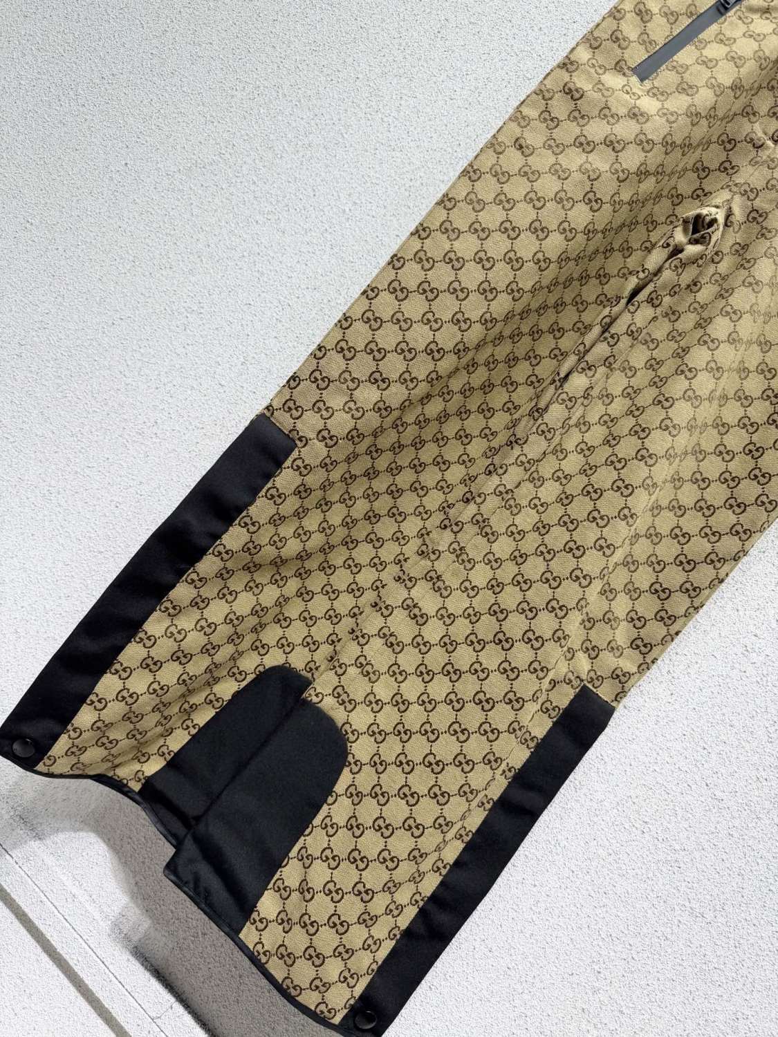 Gucci Women's Classic Jacquard Khaki Overalls Trousers Beige and Dark Brown Gucci Altitude GG Jersey Jacquard Trousers #332468