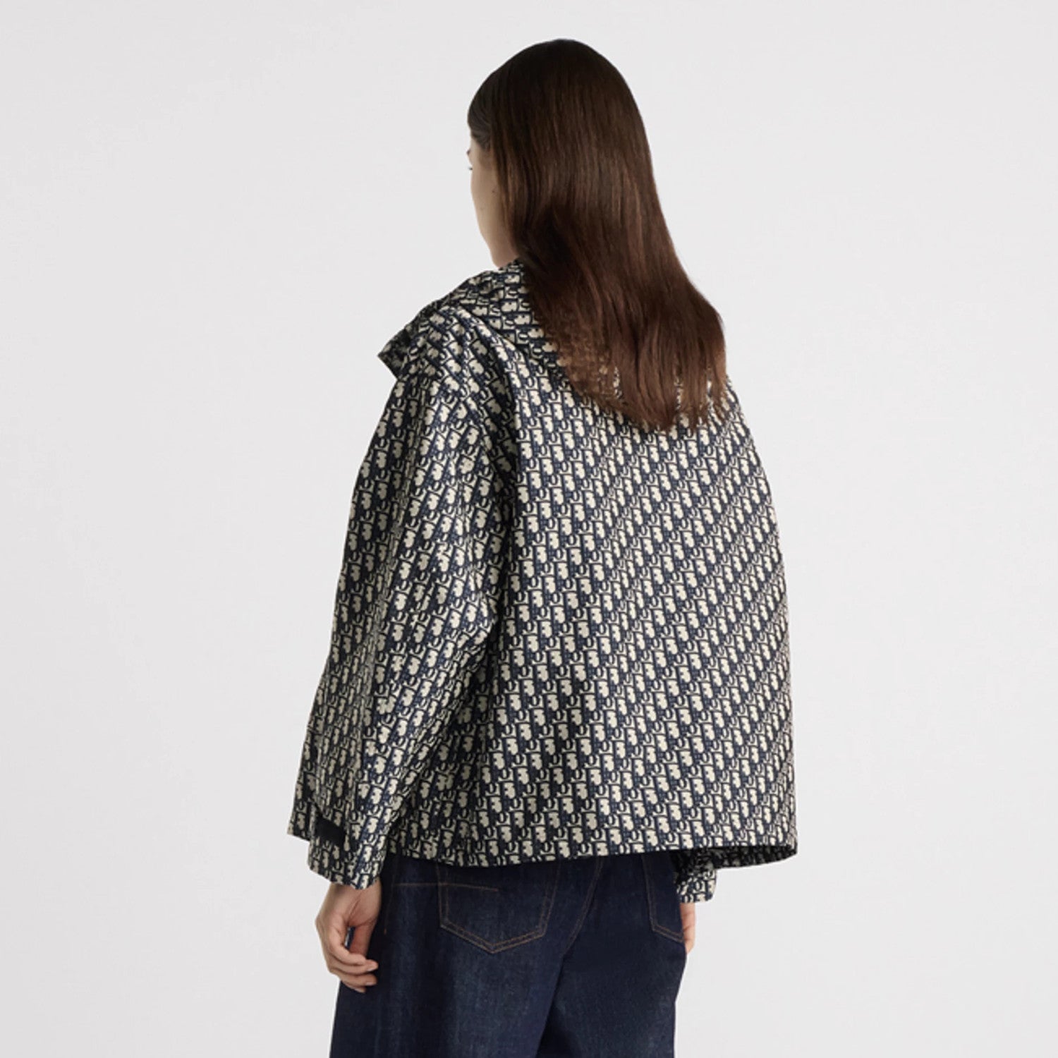 Dior Women's Fashionable Casual Winter Hooded Zipper Jacket Twill Print Long Sleeve Outerwear Jacket #78674