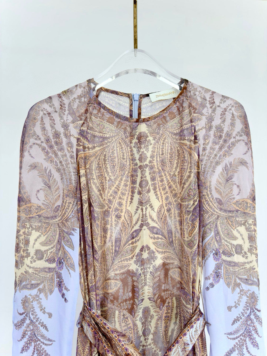Zimmermann Hypnotic Sheath Dress Lilac Paisley #327394