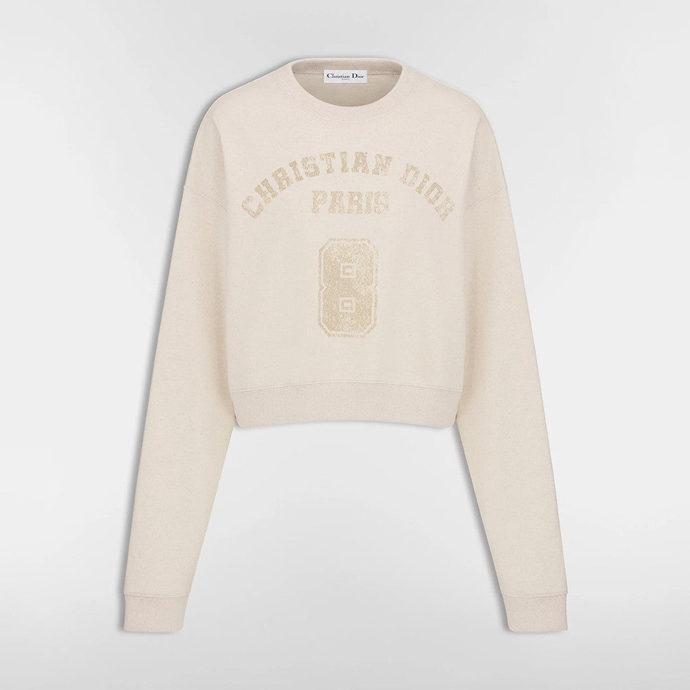 DIOR Cropped Sweatshirt Beige Cotton Jersey #376144
