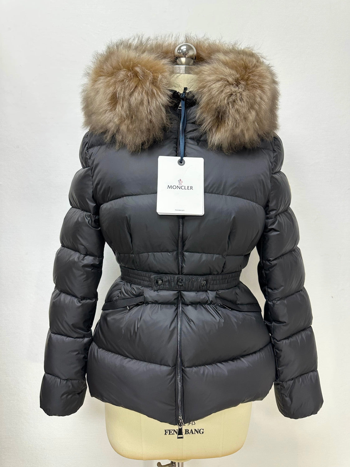 Moncler Black Beige Boed Hooded Shearling Trimmed Short Down Jacket Short Down Jackets #293421