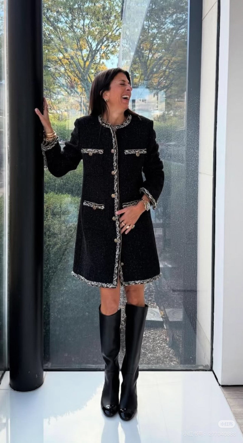 Chanel Four-pocket Long Coat in Fine Shiny Tweed #334124