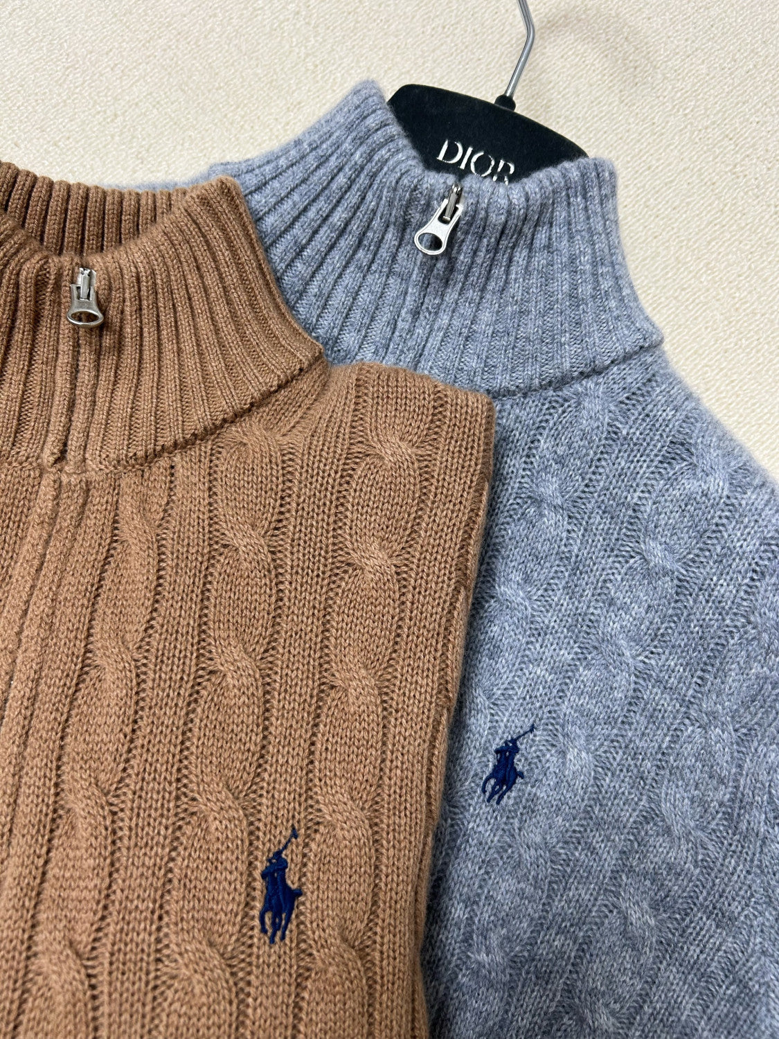 Ralph Lauren Cable-Knit Cotton Quarter Zip Jumper Women #375944
