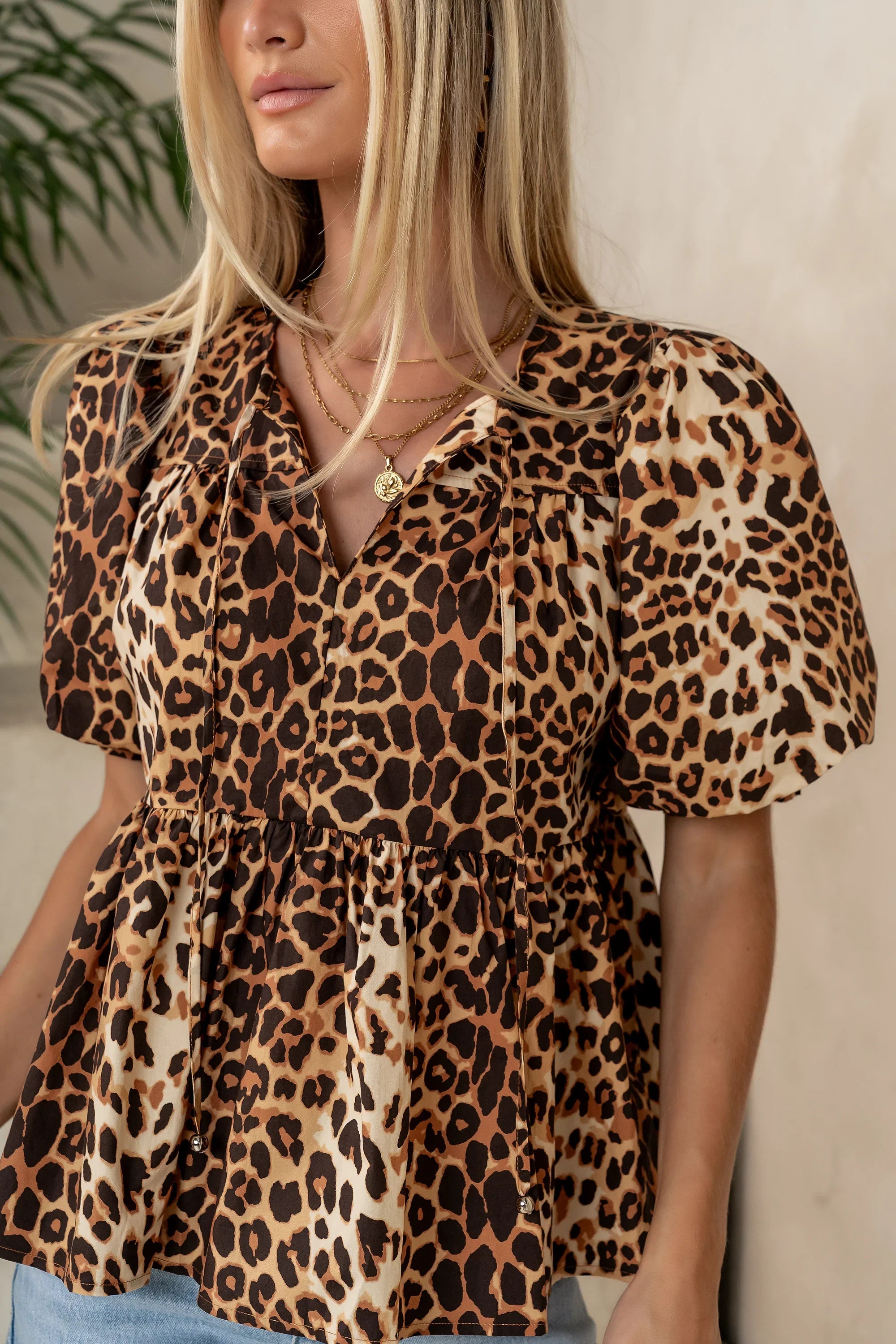 Blakely Leopard Peplum Blouse