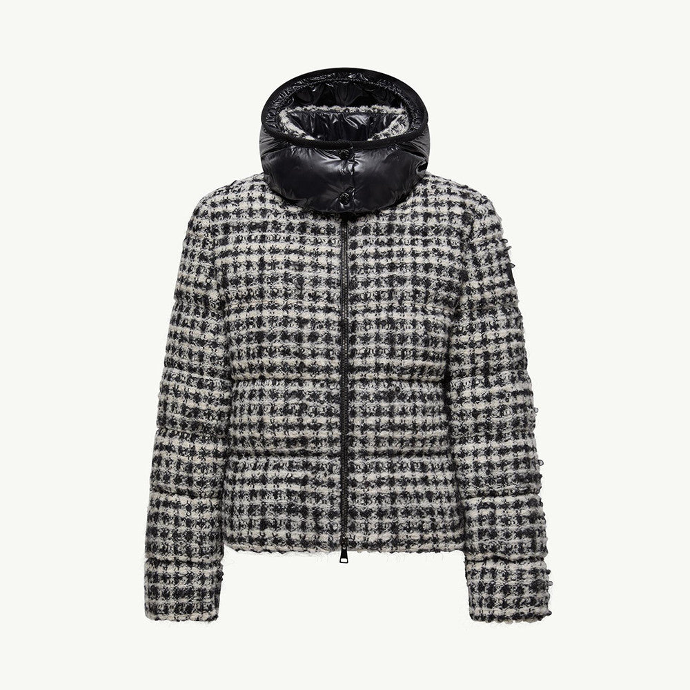 Moncler Andronne Tweed Hooded Short Down Jacket #336204