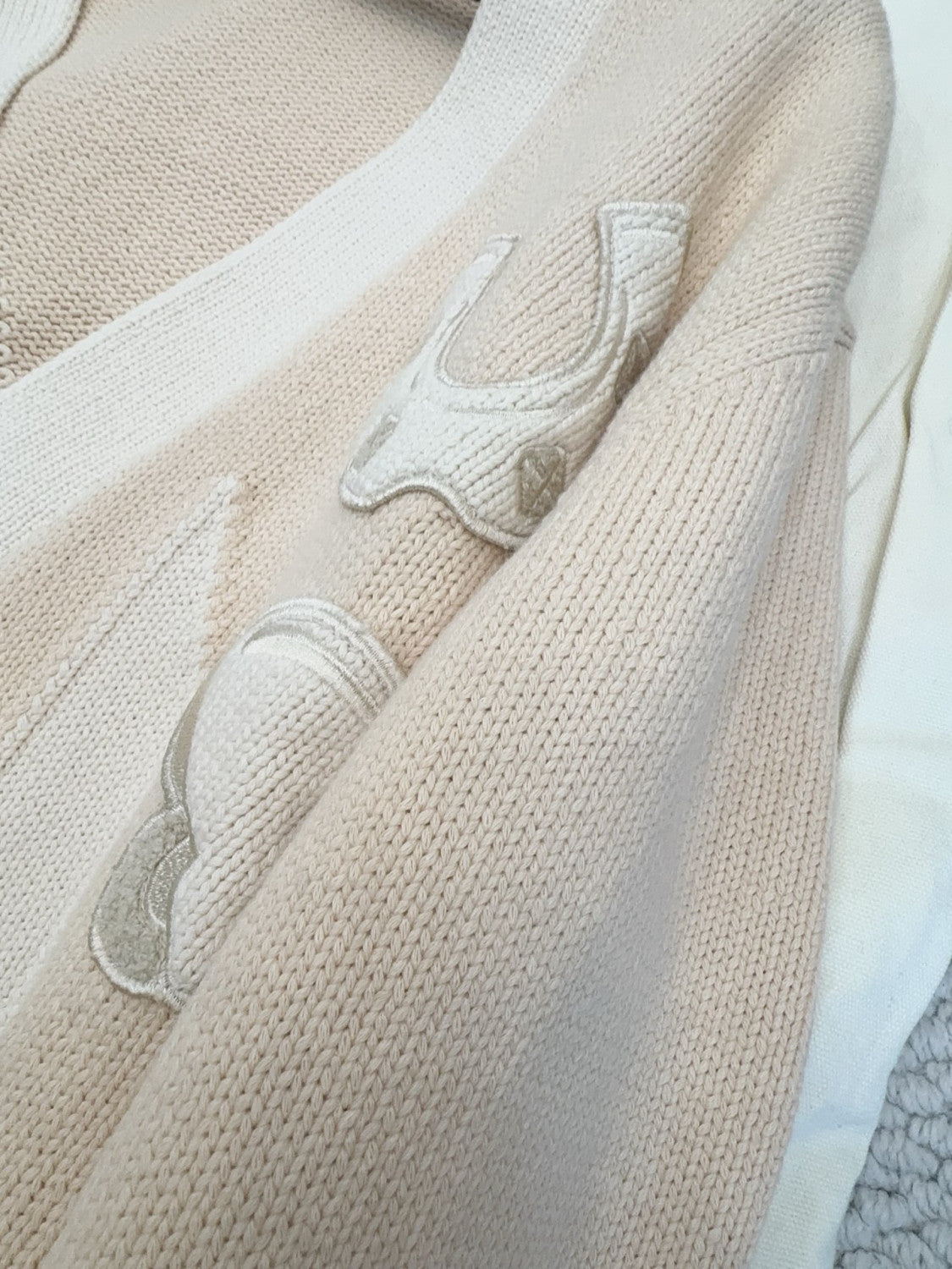Hermes Long sleeve Long Cardigan Thick Bicolor Cotton #333633