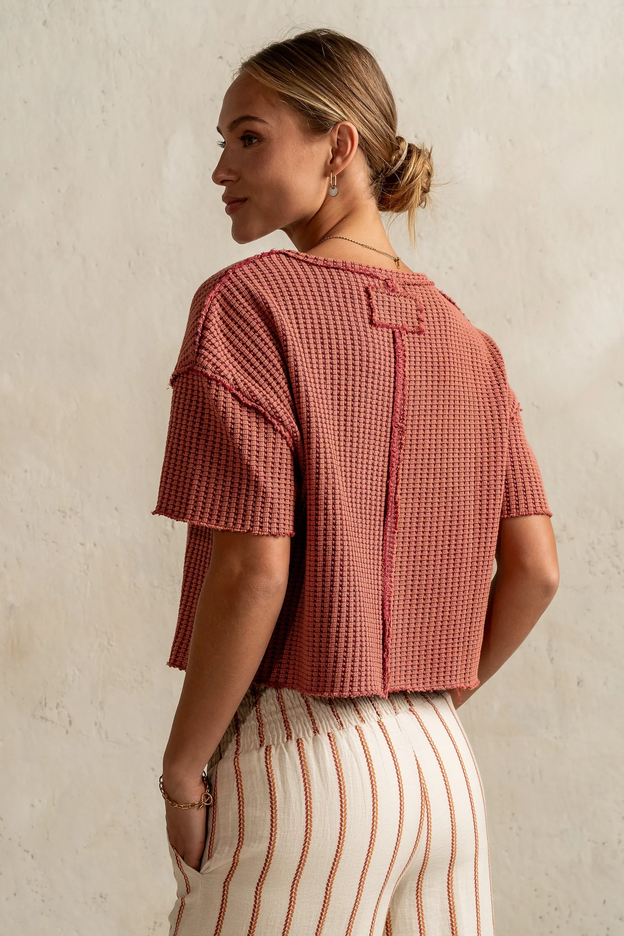 Amaya Knit Tee in Brick
