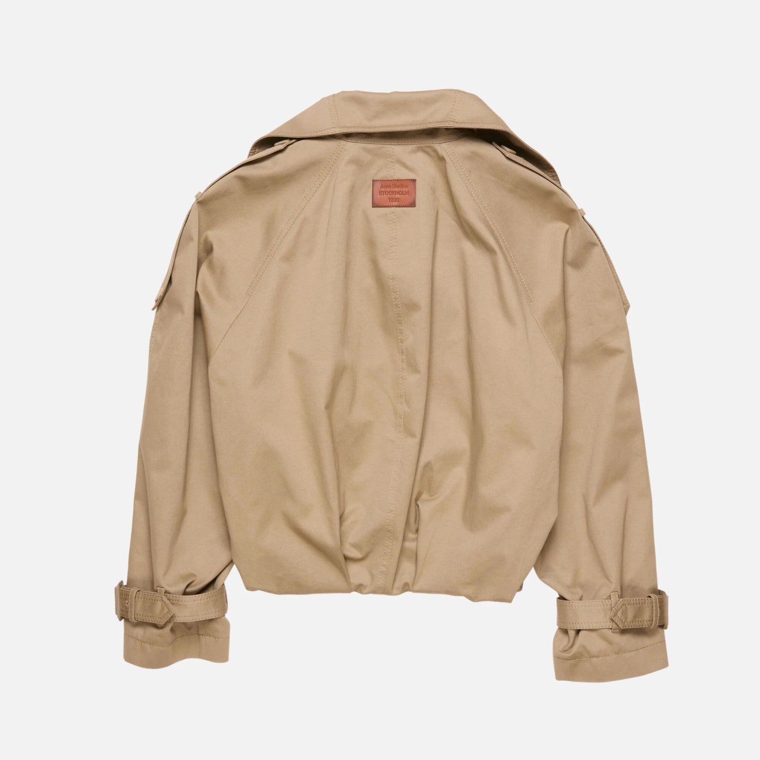 Acne Studios Women's Spring/Fall Fashion Casual Love You Solid Color High-Neck Double-Breasted Twill Trench Coat Short Jacket #78969