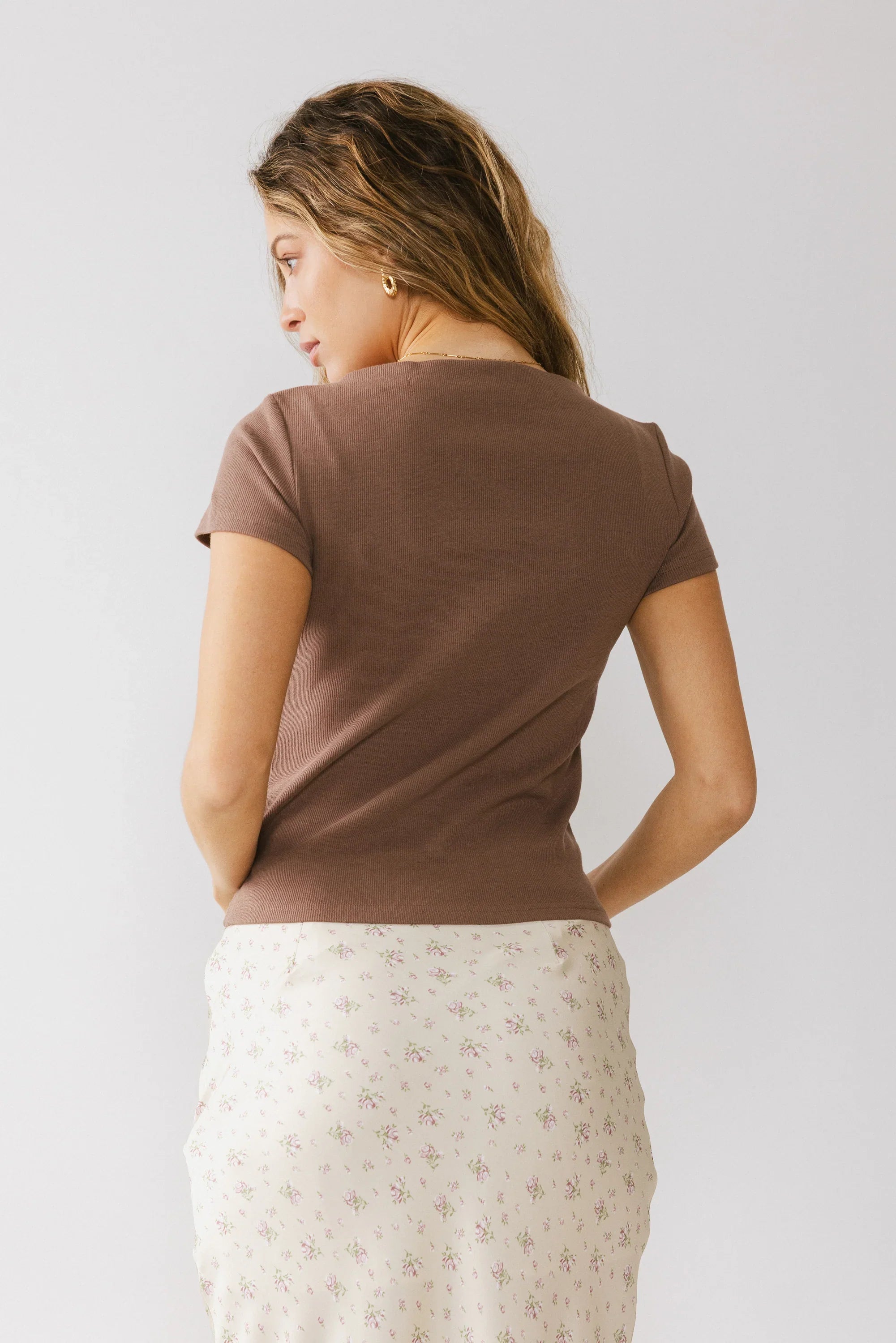 Martha Boatneck Top in Brown