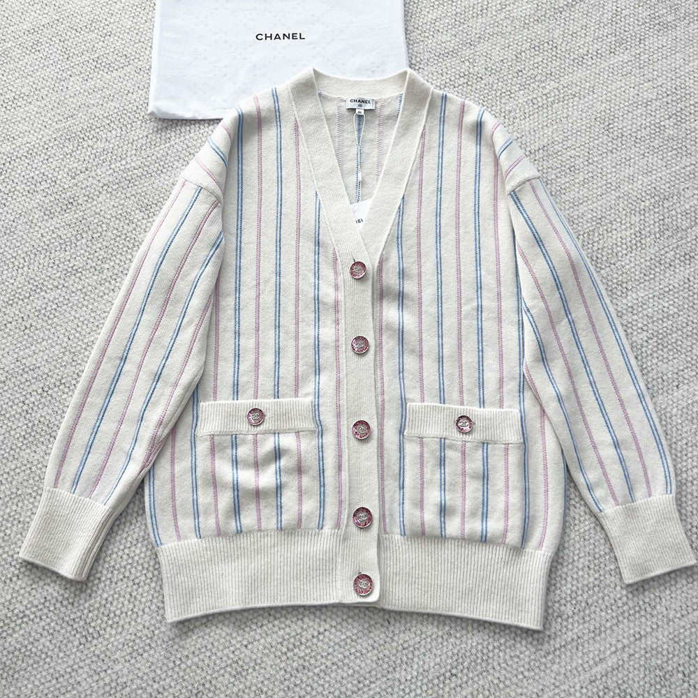 Chanel Striped Cashmere Cardigan #335941