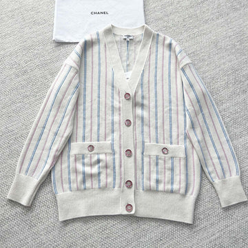 Chanel Striped Cashmere Cardigan #335941