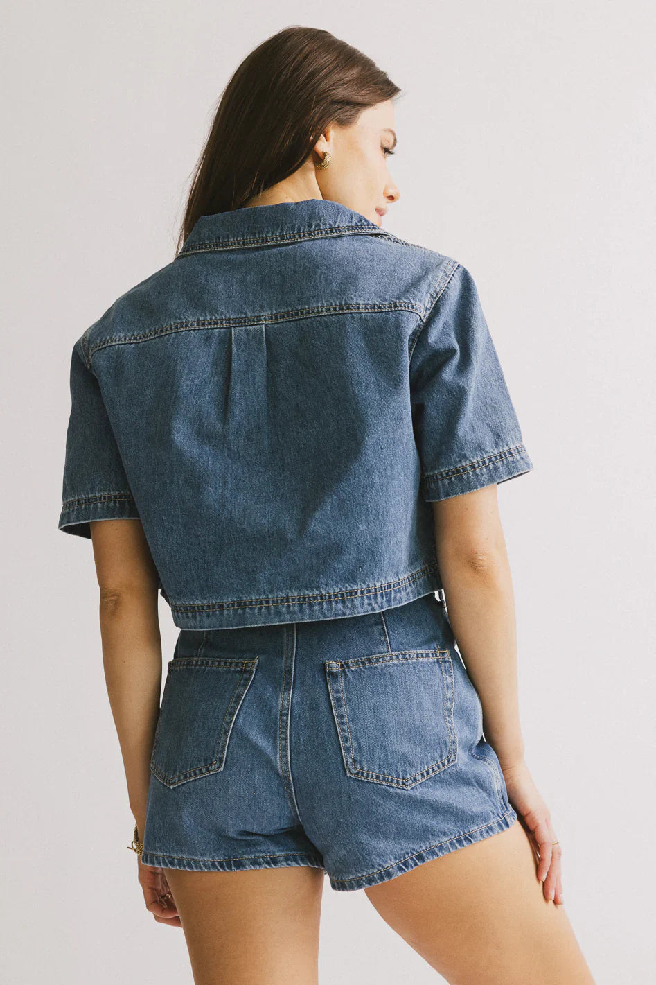Gretta Collared Denim Top